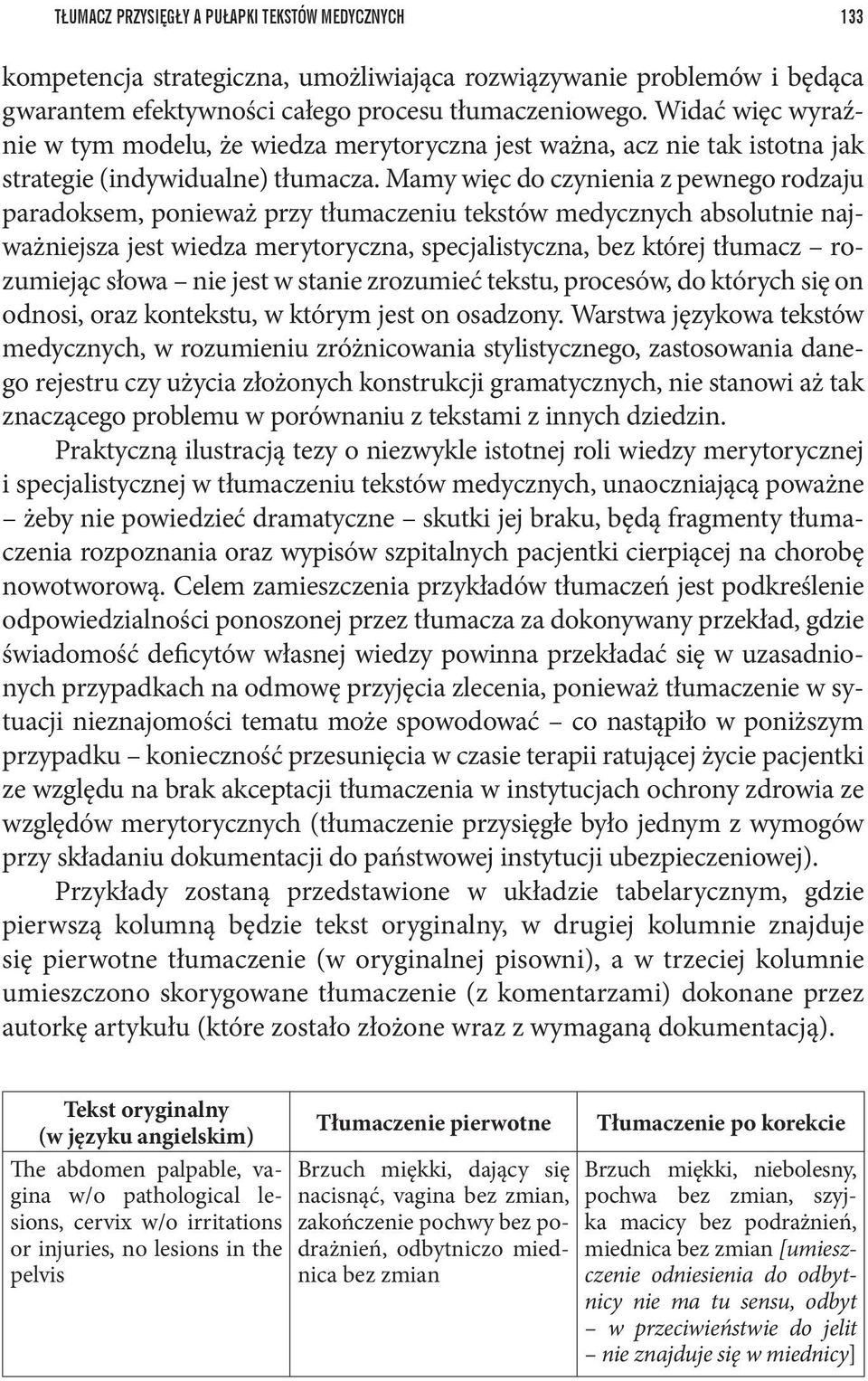 Mamy więc do czynienia z pewnego rodzaju paradoksem, ponieważ przy tłumaczeniu tekstów medycznych absolutnie najważniejsza jest wiedza merytoryczna, specjalistyczna, bez której tłumacz rozumiejąc