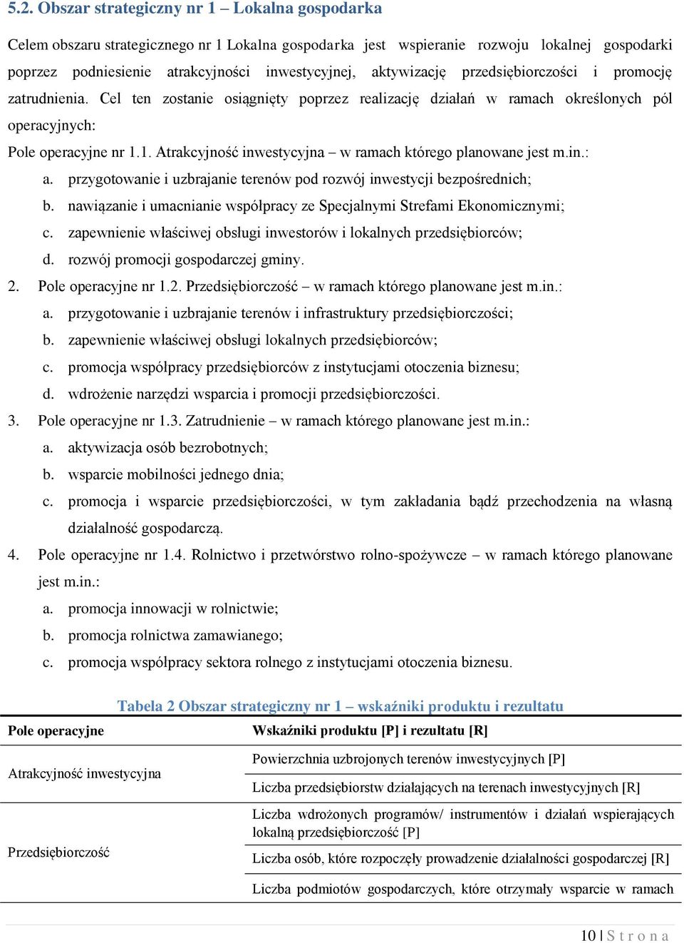 1. Atrakcyjność inwestycyjna w ramach którego planowane jest m.in.: a. przygotowanie i uzbrajanie terenów pod rozwój inwestycji bezpośrednich; b.