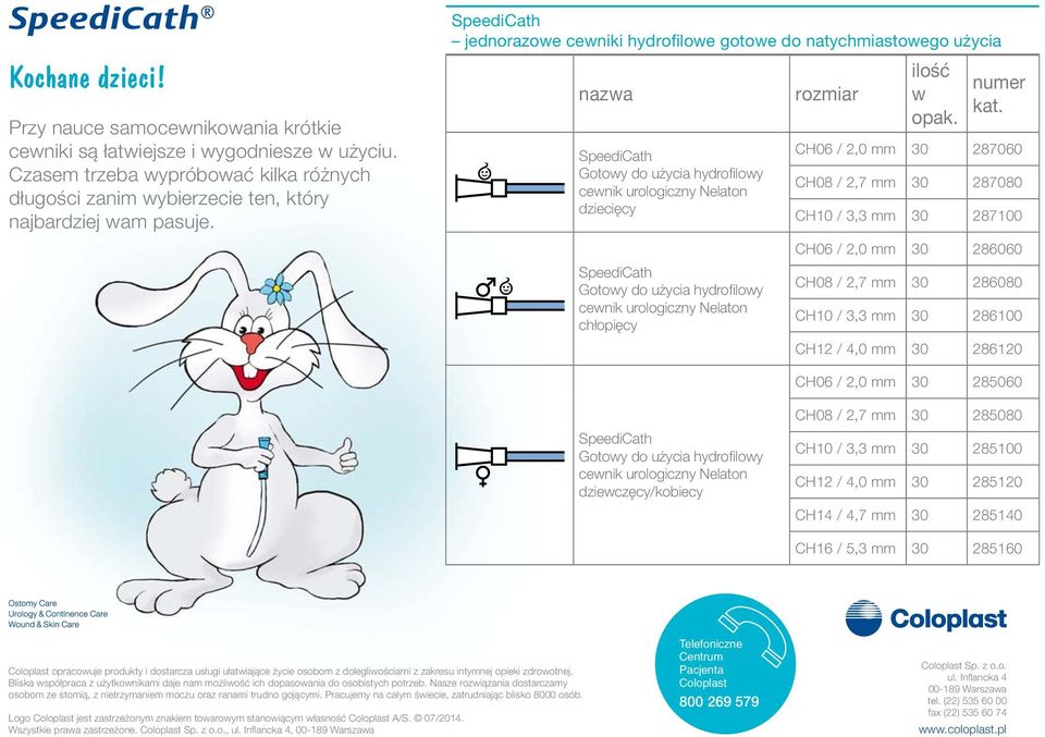 lowy cewnik urologiczny Nelaton chłopięcy rozmiar ilość w opak. numer kat.