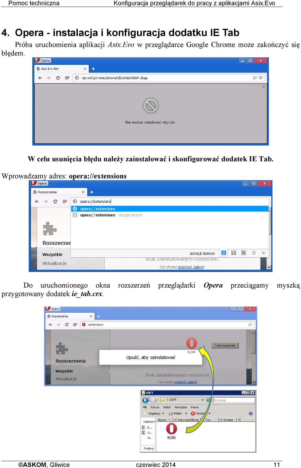 Evo w przeglądarce Google Chrome może zakończyć się błędem.