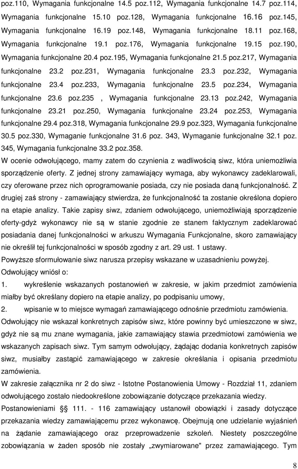 2 poz.231, Wymagania funkcjonalne 23.3 poz.232, Wymagania funkcjonalne 23.4 poz.233, Wymagania funkcjonalne 23.5 poz.234, Wymagania funkcjonalne 23.6 poz.235, Wymagania funkcjonalne 23.13 poz.