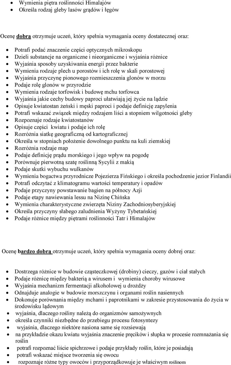 Wyjaśnia przyczynę pionowego rozmieszczenia glonów w morzu Podaje rolę glonów w przyrodzie Wymienia rodzaje torfowisk i budowę mchu torfowca Wyjaśnia jakie cechy budowy paproci ułatwiają jej życie na
