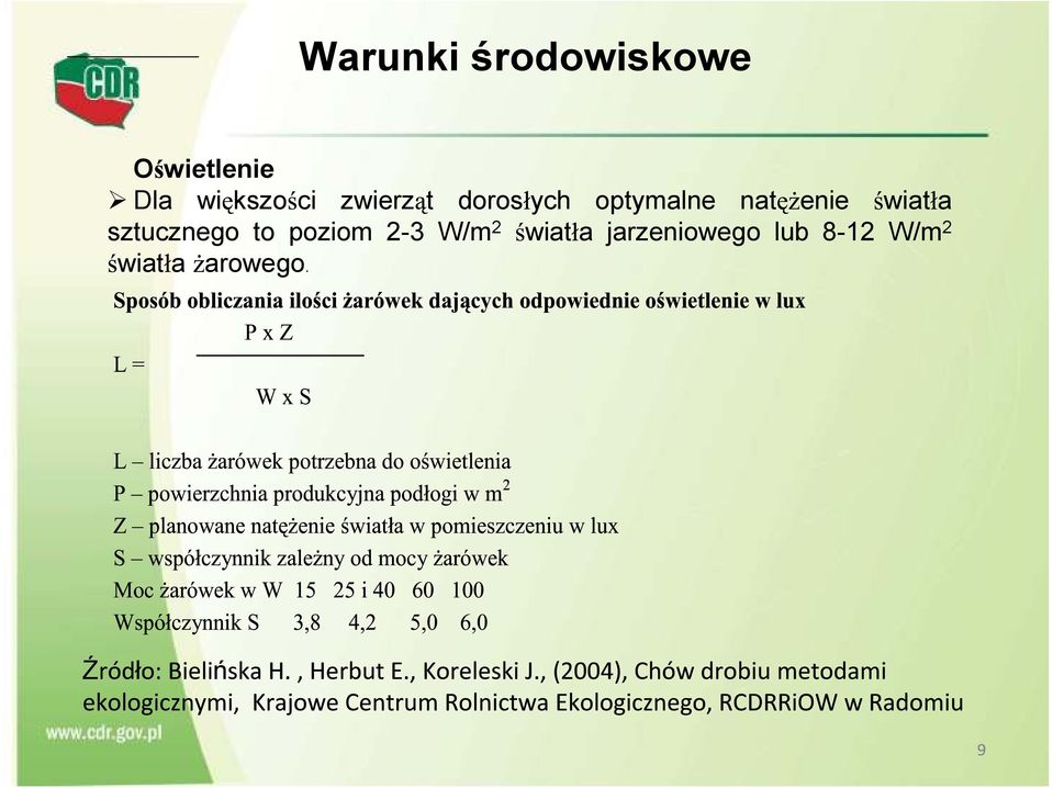 wiat a sztucznego to poziom 2-3 W/m 2 wiat a