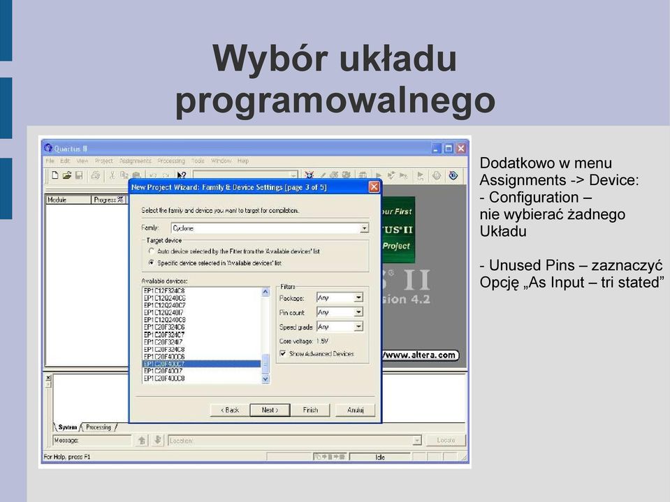 Configuration nie wybierać żadnego