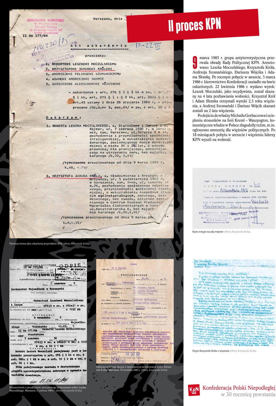 kierownictwo Konfederacji zasiadło na ławie oskarżonych. 22 kwietnia 1986 r.