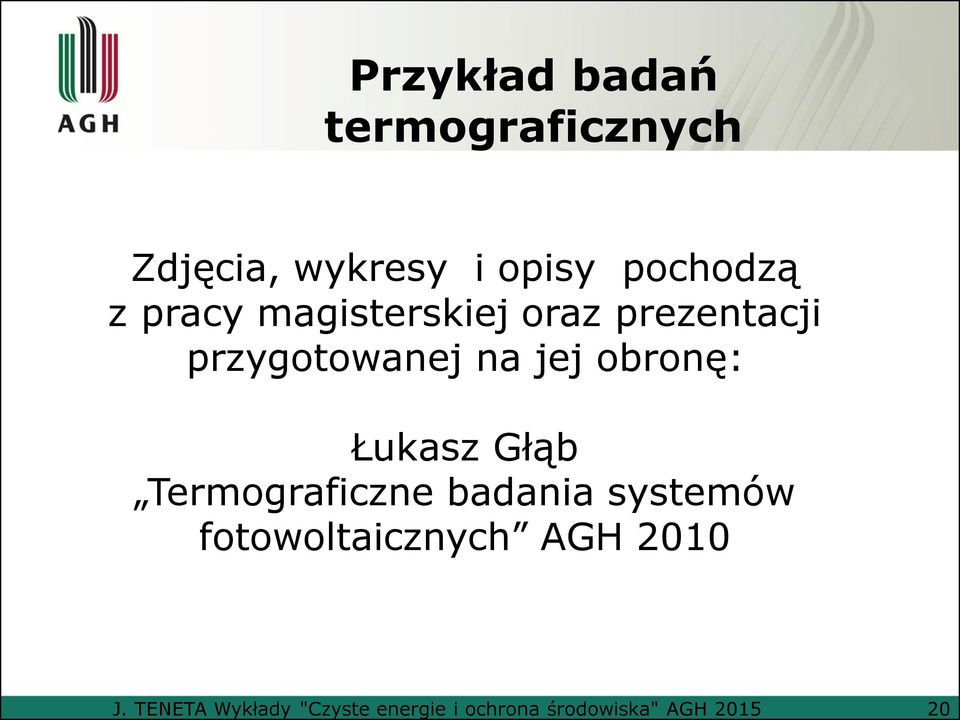 pracy magisterskiej oraz prezentacji przygotowanej na jej obronę: