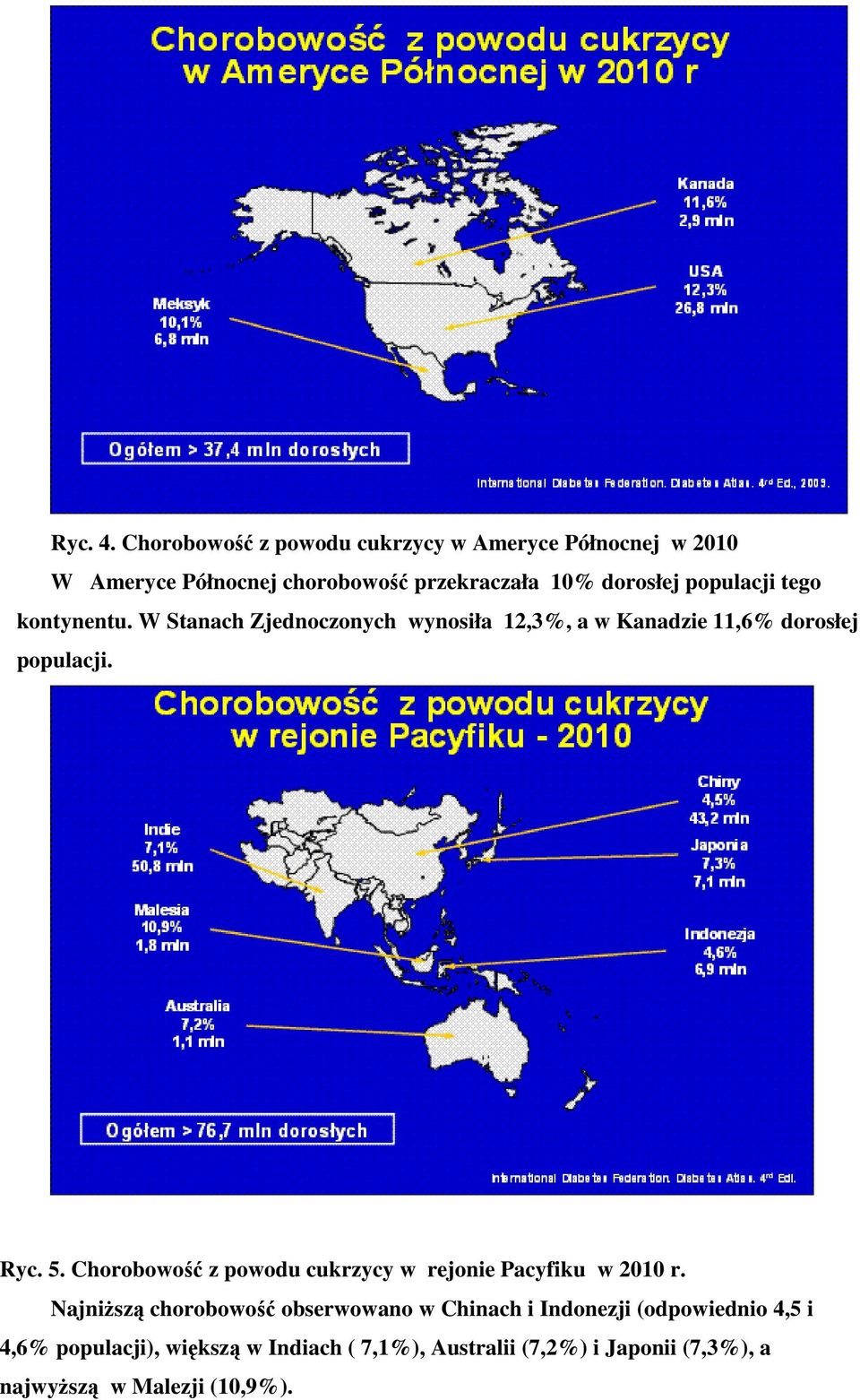 populacji tego kontynentu. W Stanach Zjednoczonych wynosiła 12,3%, a w Kanadzie 11,6% dorosłej populacji. Ryc. 5.