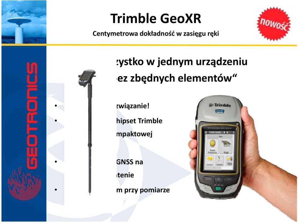 220 kanałowy chipset Trimble Maxwell 6 w kompaktowej obudowie Pełne