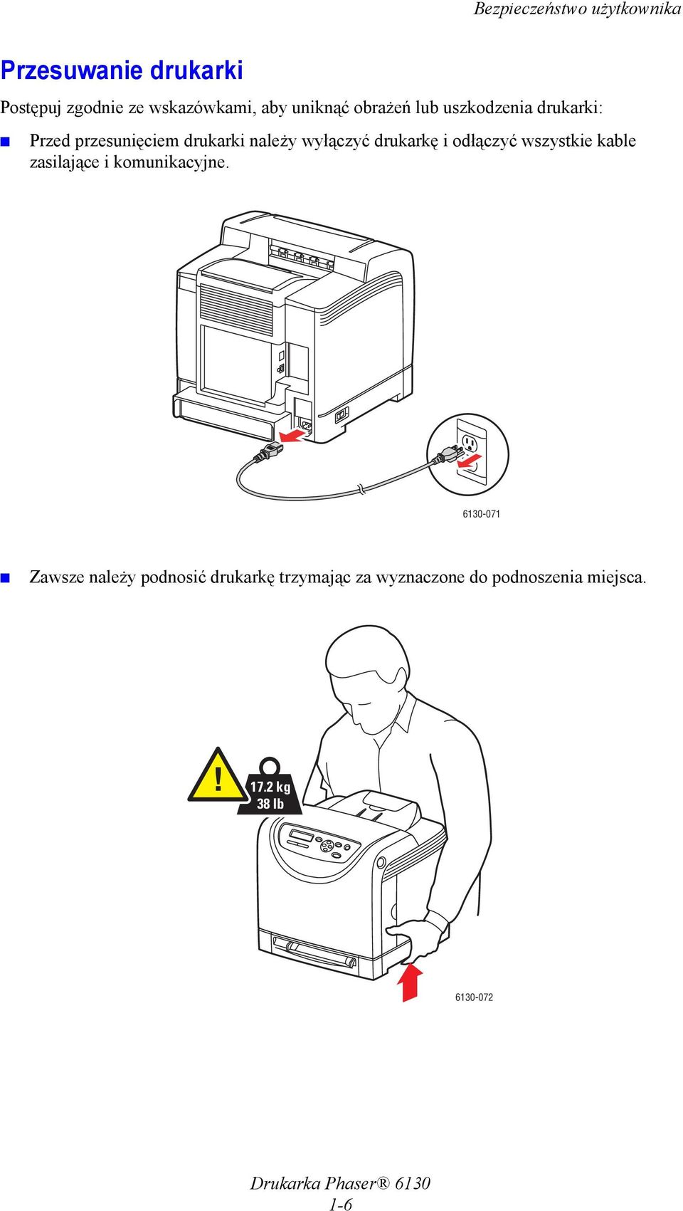 drukarkę i odłączyć wszystkie kable zasilające i komunikacyjne.