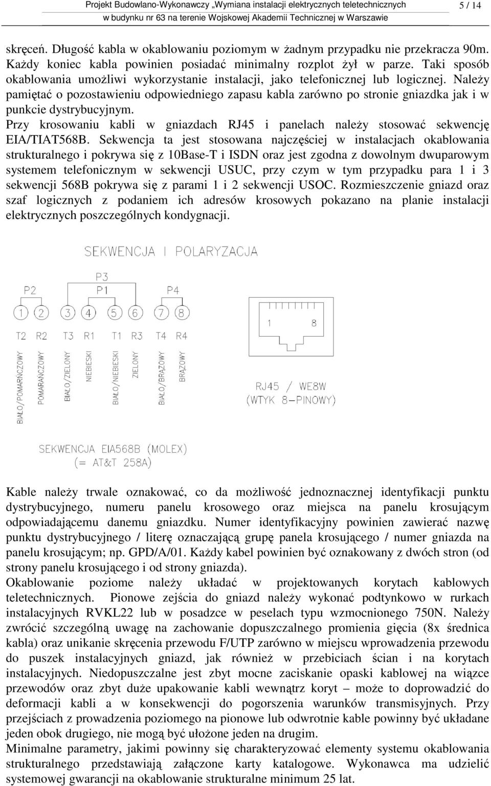 Należy pamiętać o pozostawieniu odpowiedniego zapasu kabla zarówno po stronie gniazdka jak i w punkcie dystrybucyjnym.