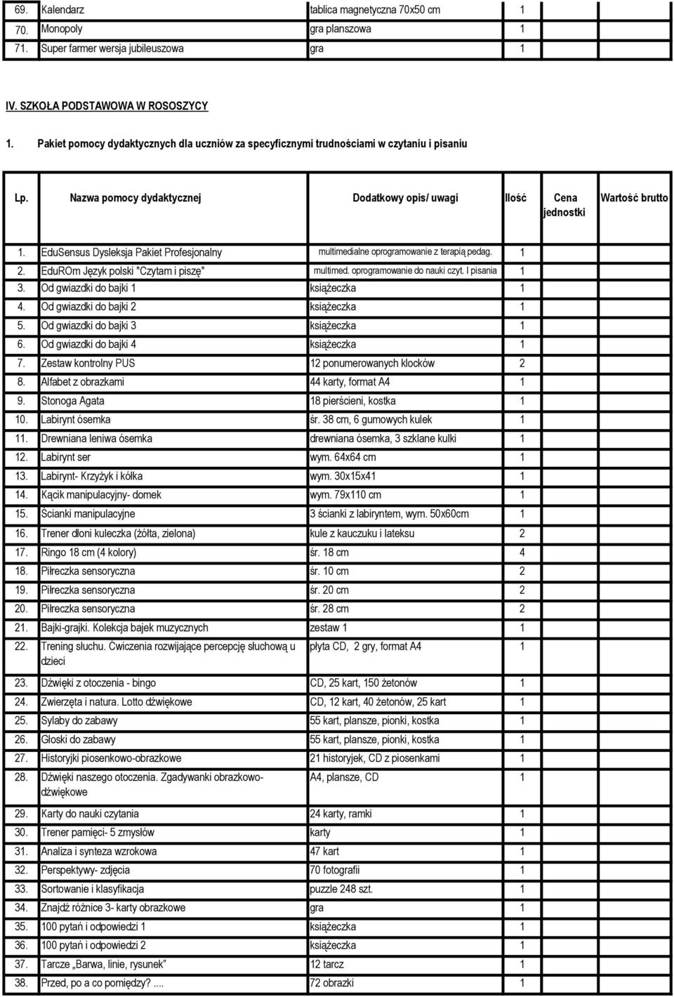 EduROm Język polski "Czytam i piszę" multimed. oprogramowanie do nauki czyt. I pisania 3. Od gwiazdki do bajki książeczka 4. Od gwiazdki do bajki 2 książeczka 5. Od gwiazdki do bajki 3 książeczka 6.