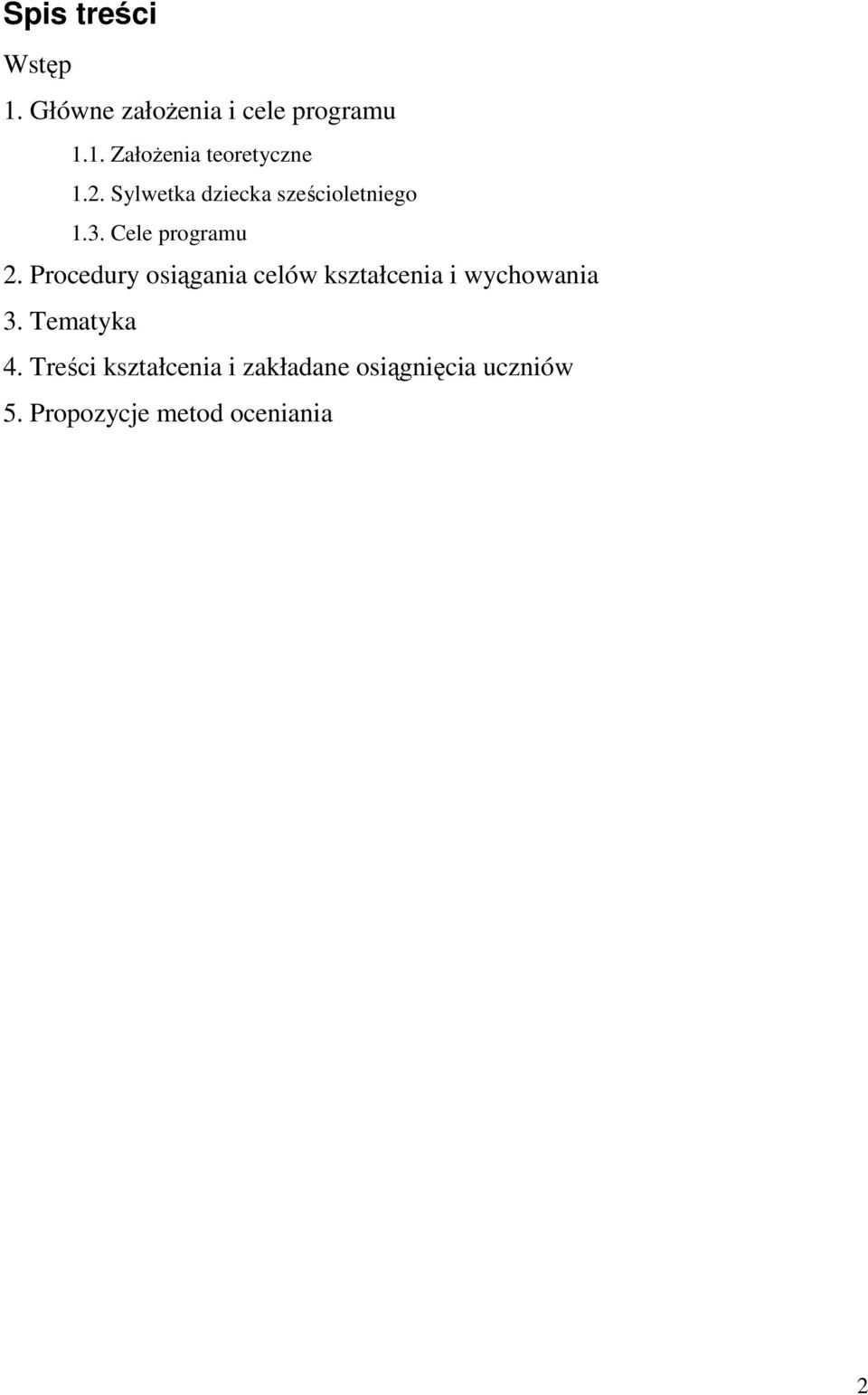 Procedury osiągania celów kształcenia i wychowania 3. Tematyka 4.