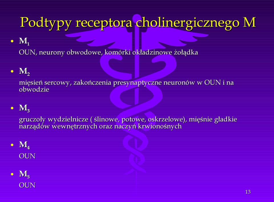 w OUN i na obwodzie M 3 gruczoły wydzielnicze ( ślinowe, potowe,