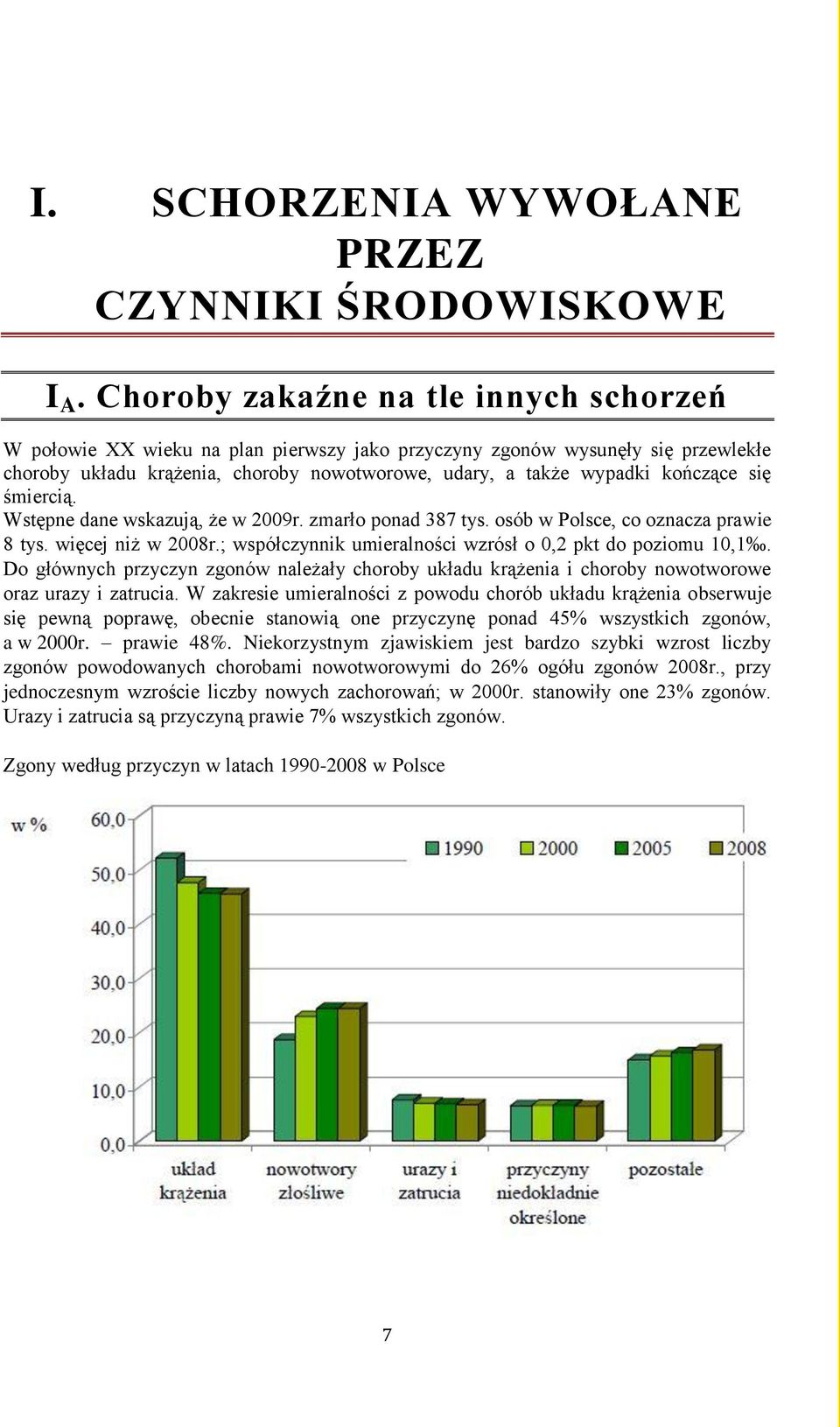 się śmiercią. Wstępne dane wskazują, że w 2009r. zmarło ponad 387 tys. osób w Polsce, co oznacza prawie 8 tys. więcej niż w 2008r.; współczynnik umieralności wzrósł o 0,2 pkt do poziomu 10,1.