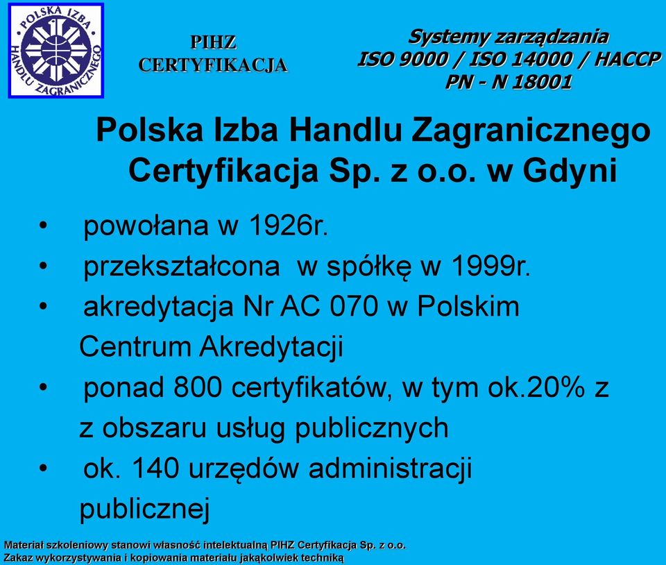 akredytacja Nr AC 070 w Polskim Centrum Akredytacji ponad 800