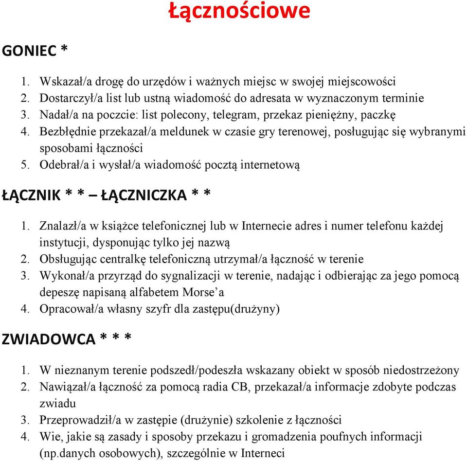 Odebrał/a i wysłał/a wiadomość pocztą internetową ŁĄCZNIK * * ŁĄCZNICZKA * * 1.