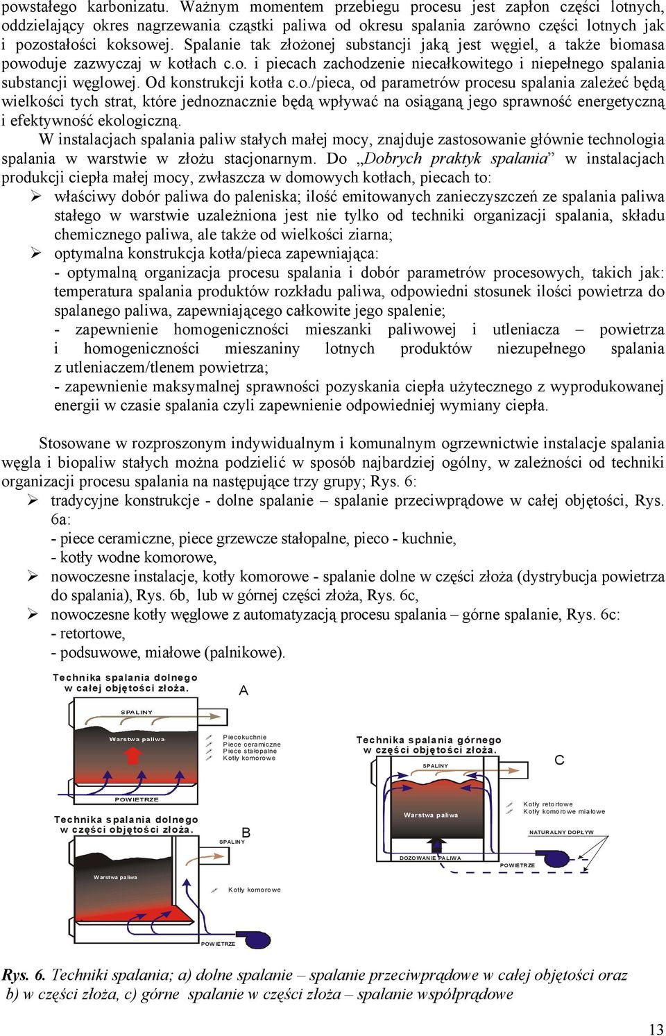 Spalanie tak złożonej substancji jaką jest węgiel, a także biomasa powoduje zazwyczaj w kotłach c.o. i piecach zachodzenie niecałkowitego i niepełnego spalania substancji węglowej.