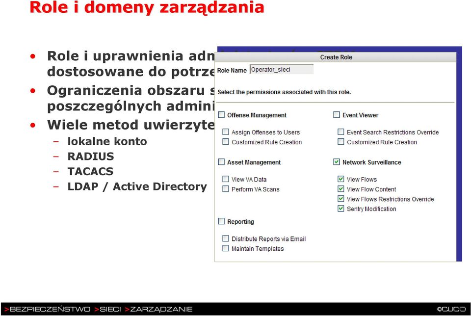 dostępnej dla poszczególnych administratorów Wiele metod