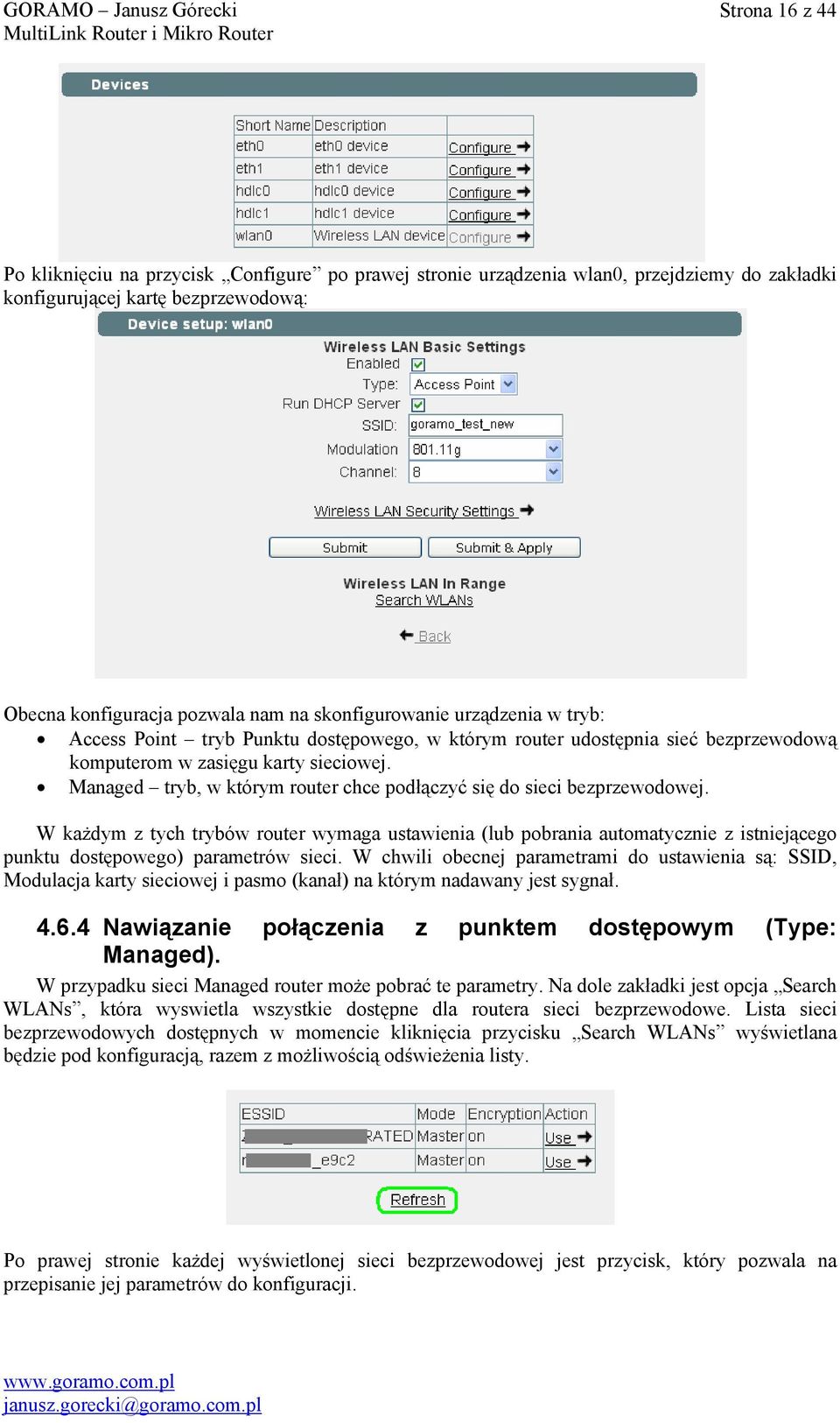 Managed tryb, w którym router chce podłączyć się do sieci bezprzewodowej.