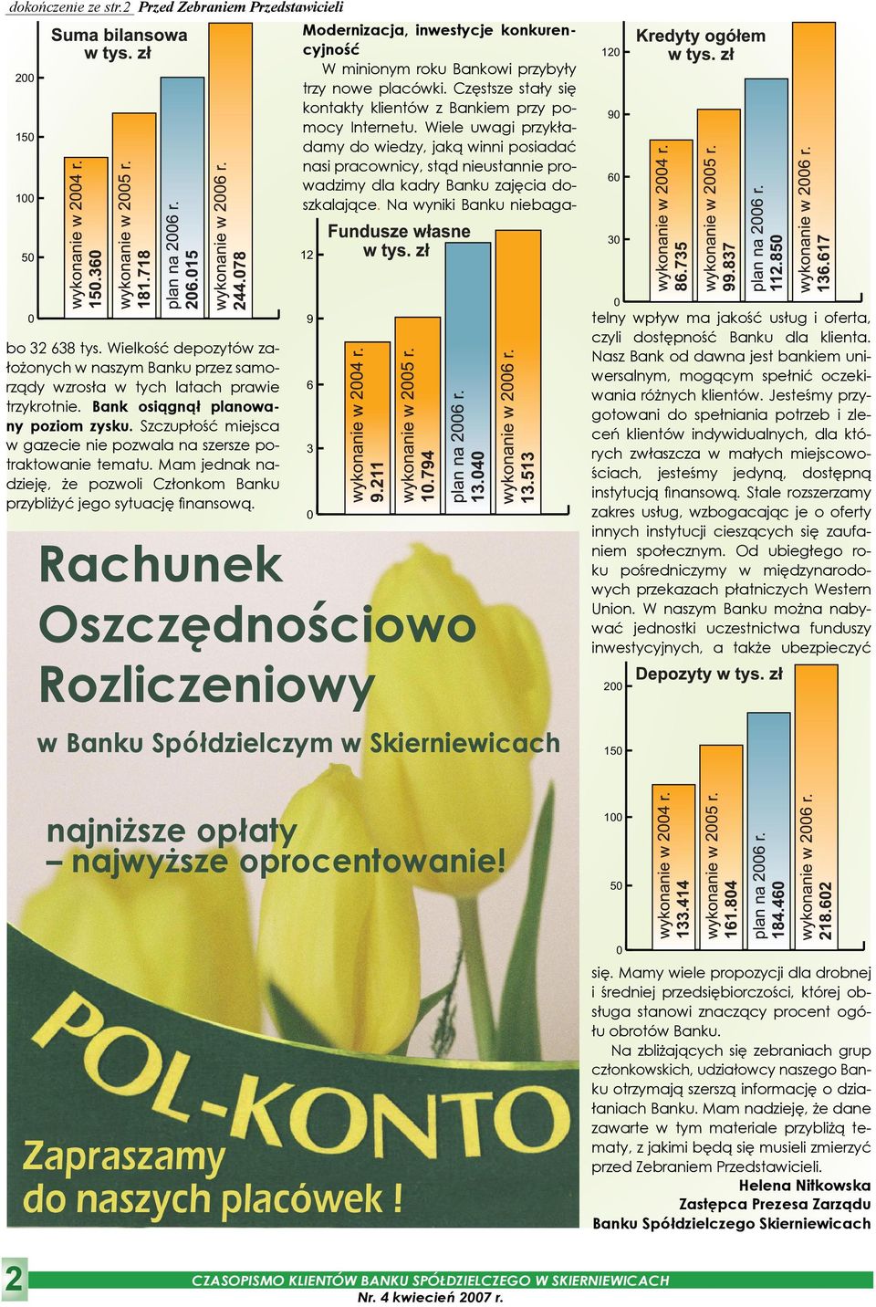 Rachunek Oszczędnościowo Rozliczeniowy w Banku Spółdzielczym w Skierniewicach Modernizacja, inwestycje konkurencyjność W minionym roku Bankowi przybyły trzy nowe placówki.