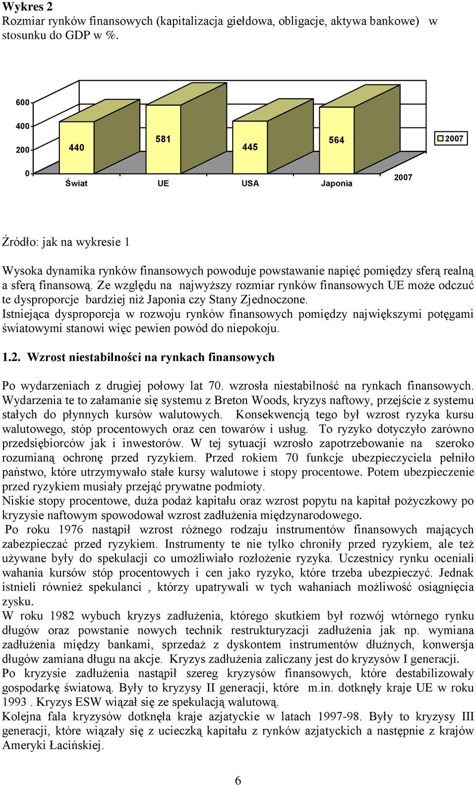 Ze względu na najwyższy rozmiar rynków finansowych UE może odczuć te dysproporcje bardziej niż Japonia czy Stany Zjednoczone.