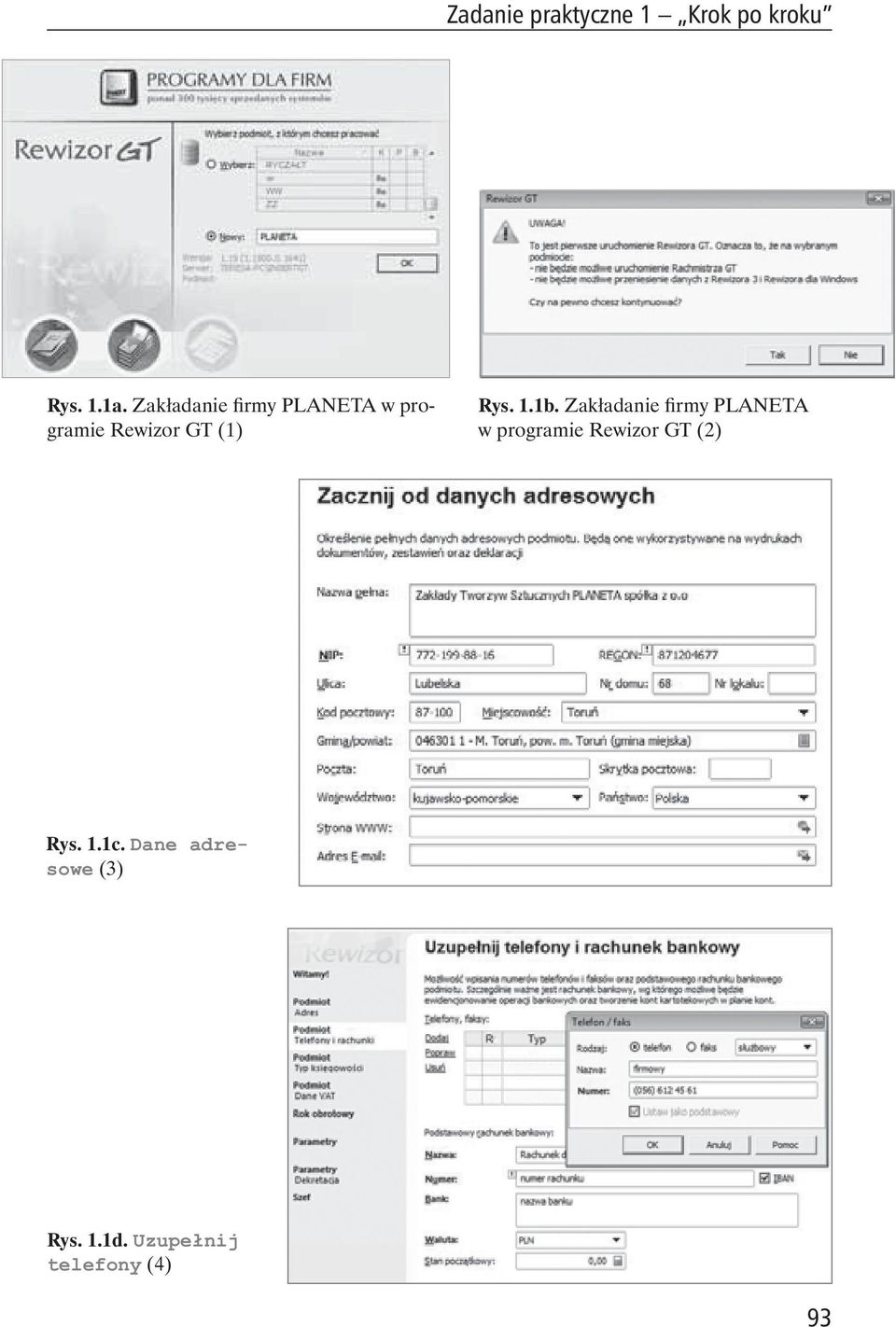 1.1b. Zak adanie rmy PLANETA w programie Rewizor GT (2)