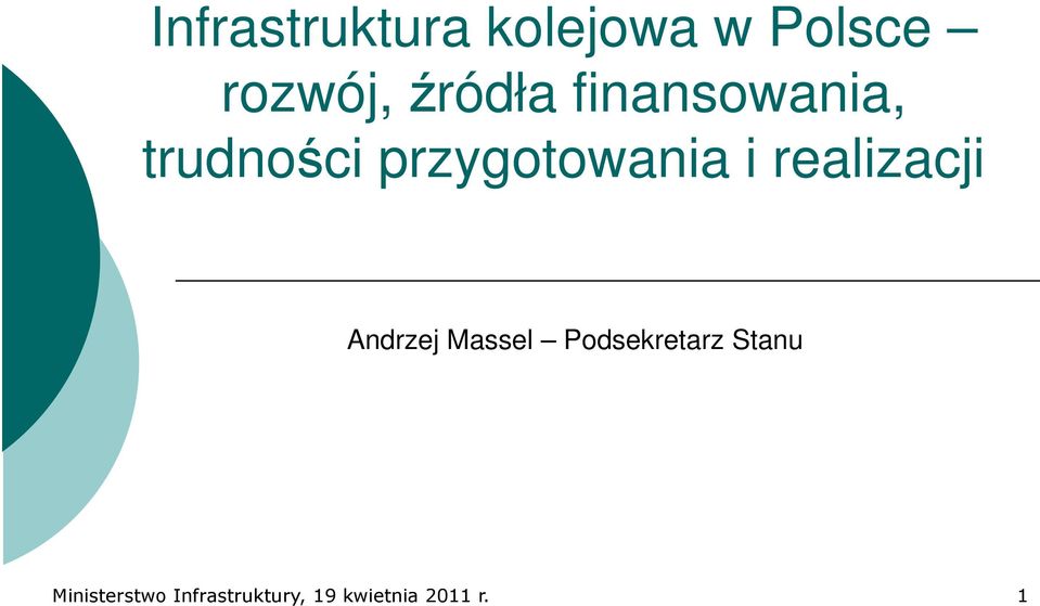 i realizacji Andrzej Massel Podsekretarz