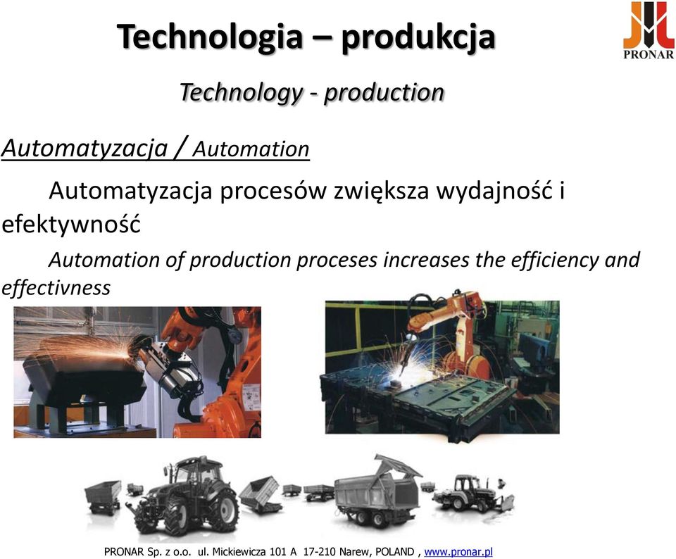 zwiększa wydajność i efektywność Automation of