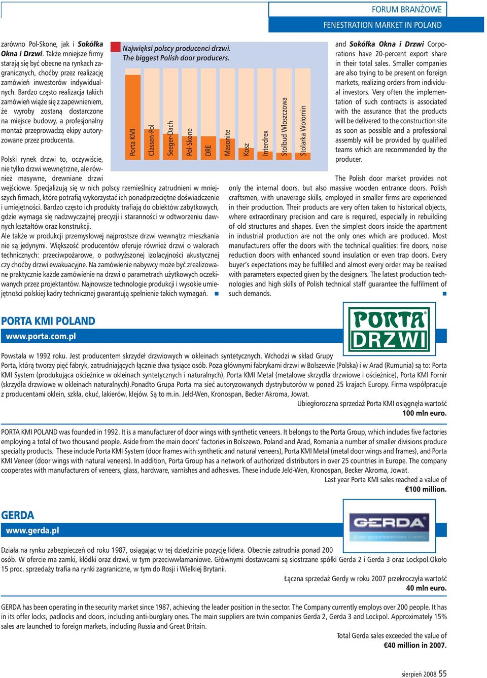 Najwięksi polscy producenci drzwi. The biggest Polish door producers. Polski rynek drzwi to, oczywiście, nie tylko drzwi wewnętrzne, ale również masywne, drewniane drzwi wejściowe.