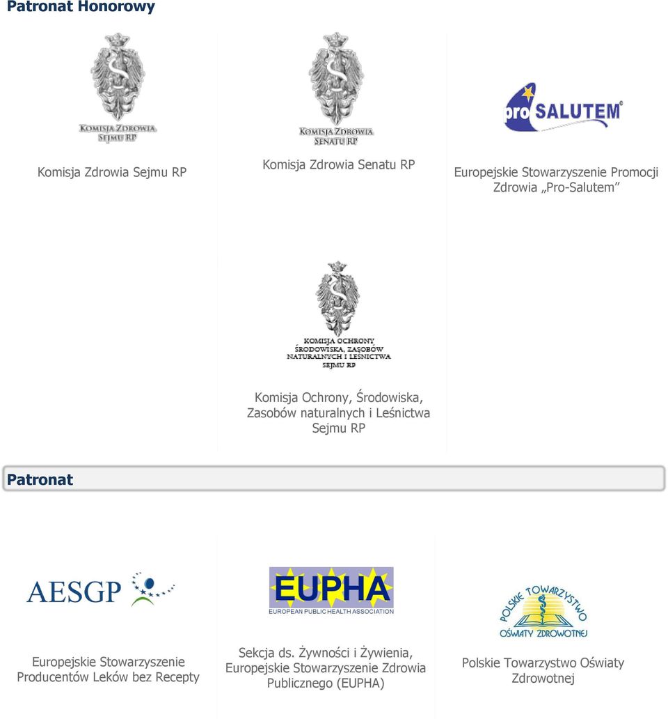 RP Patronat Europejskie Stowarzyszenie Producentów Leków bez Recepty Sekcja ds.