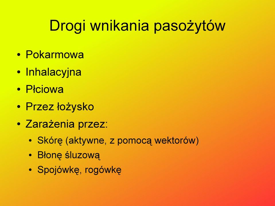 Zarażenia przez: Skórę (aktywne, z