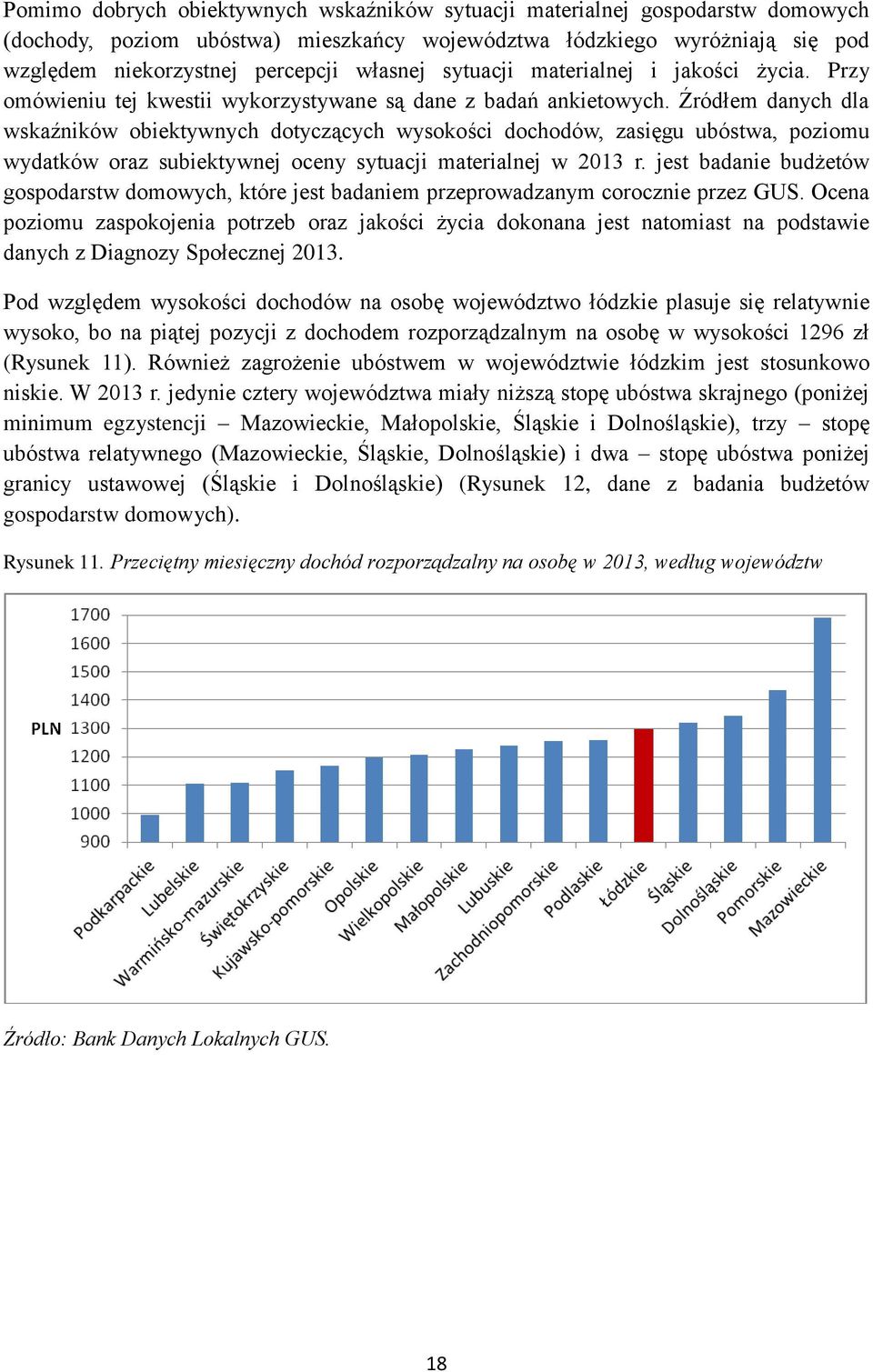 Źródłem danych dla wskaźników obiektywnych dotyczących wysokości dochodów, zasięgu ubóstwa, poziomu wydatków oraz subiektywnej oceny sytuacji materialnej w 2013 r.