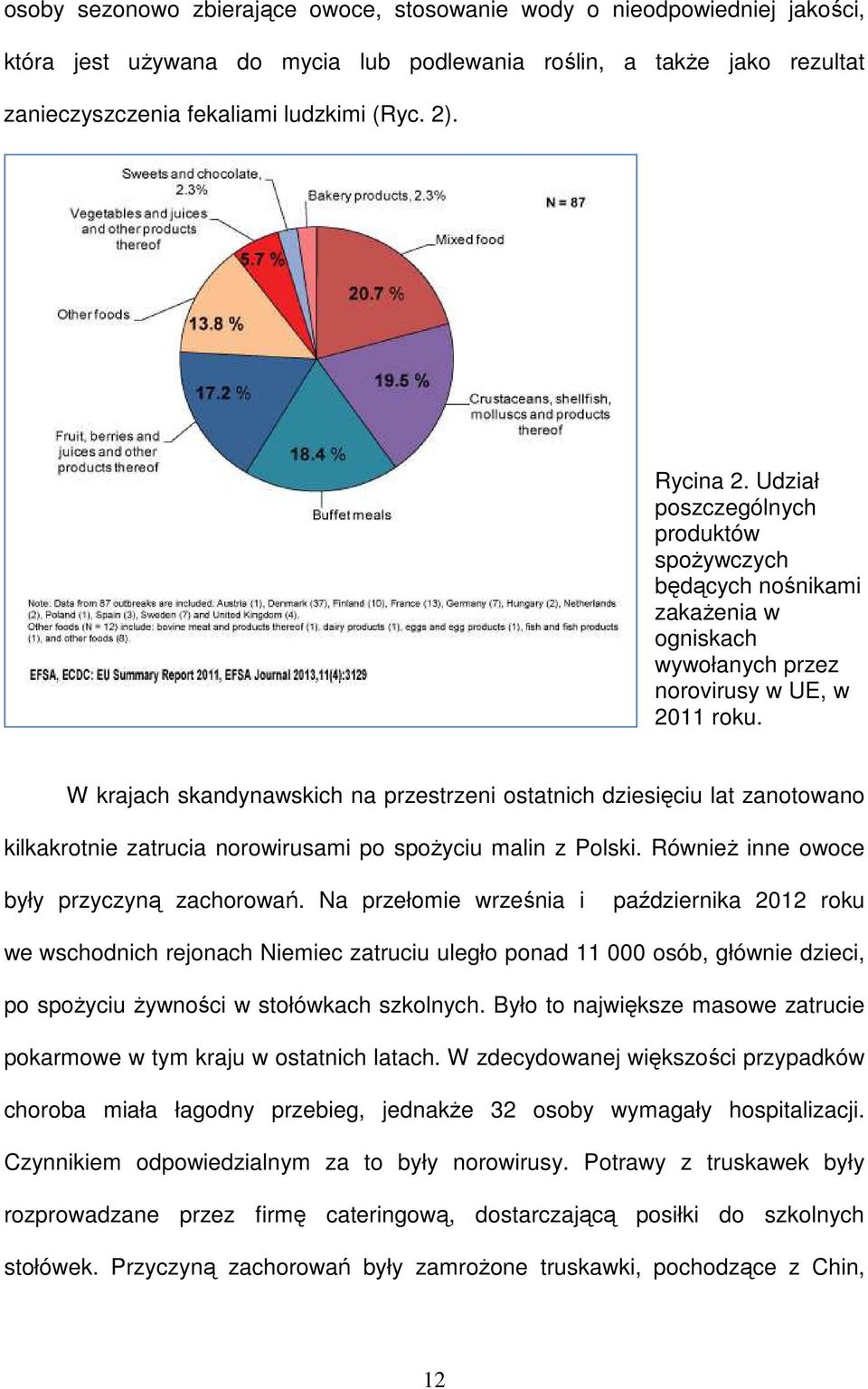 W krajach skandynawskich na przestrzeni ostatnich dziesięciu lat zanotowano kilkakrotnie zatrucia norowirusami po spożyciu malin z Polski. Również inne owoce były przyczyną zachorowań.