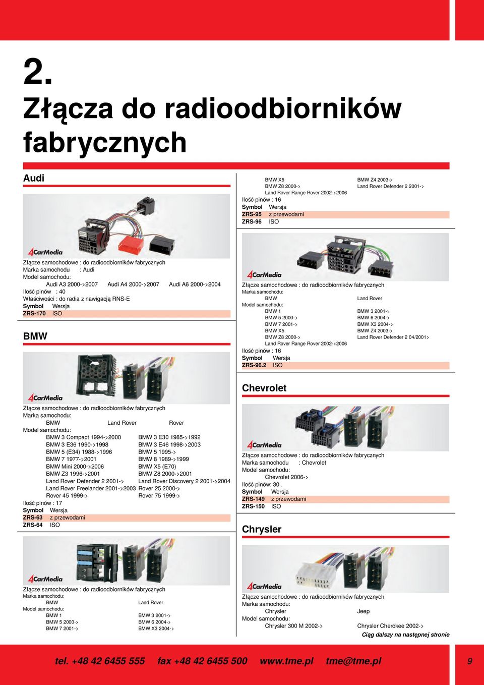 ZRS-170 ISO BMW Złącze samochodowe : do radioodbiorników fabrycznych BMW Land Rover BMW 1 BMW 3 2001-> BMW 5 2000-> BMW 6 2004-> BMW 7 2001-> BMW X3 2004-> BMW X5 BMW Z4 2003-> BMW Z8 2000-> Land