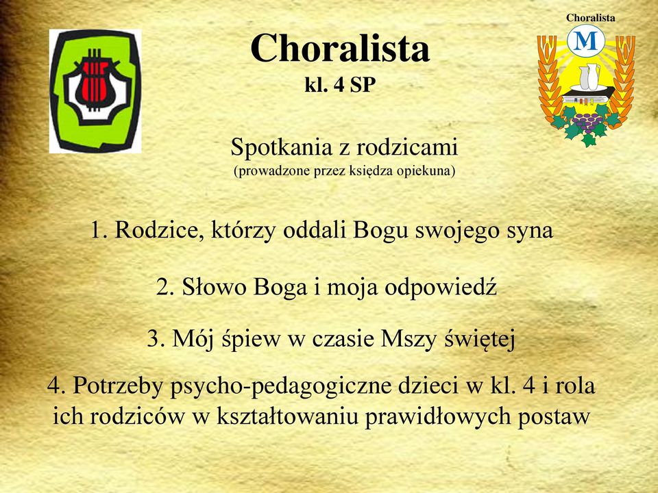Rodzice, którzy oddali Bogu swojego syna 2. Słowo Boga i moja odpowiedź 3.