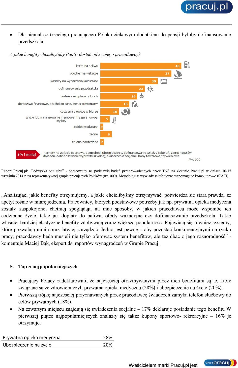 prywatna opieka medyczna zostały zaspokojone, chętniej spoglądają na inne sposoby, w jakich pracodawca może wspomóc ich codzienne życie, takie jak dopłaty do paliwa, oferty wakacyjne czy