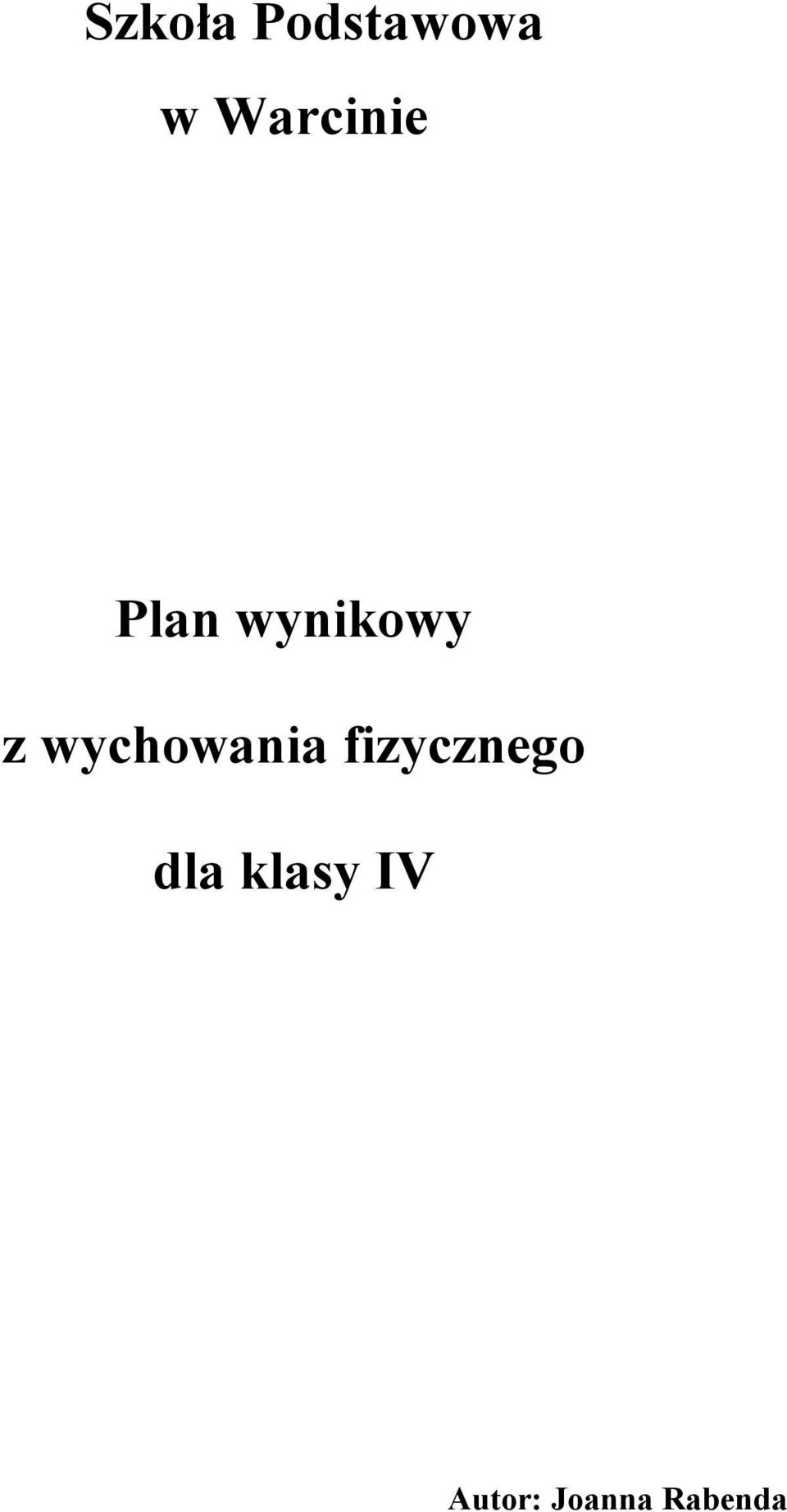 wychowania fizycznego dla