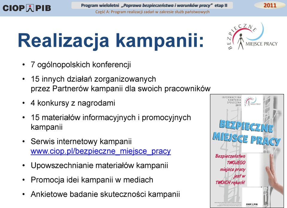 promocyjnych kampanii Serwis internetowy kampanii www.ciop.