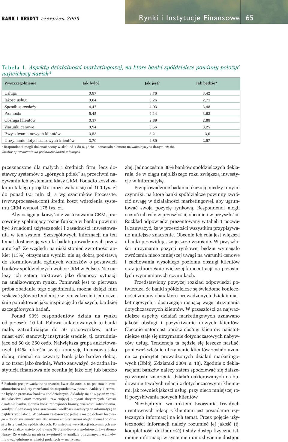 3,53 3,21 3,0 Utrzymanie dotychczasowych klientów 3,79 2,89 2,57 *Respondenci mogli dokonaç oceny w skali od 1 do 8, gdzie 1 oznacza o element najwa niejszy w danym czasie.