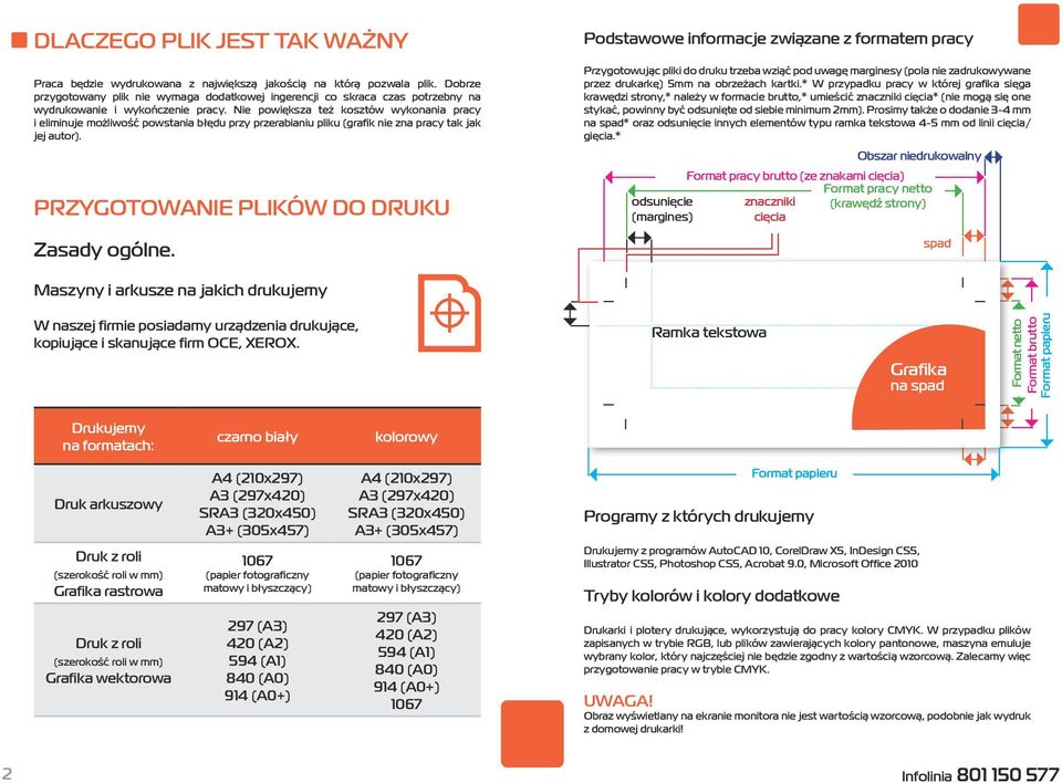 Nie powiększa też kosztów wykonania pracy i eliminuje możliwość powstania błędu przy przerabianiu pliku (grafik nie zna pracy tak jak jej autor). PRZYGOTOWANIE PLIKÓW DO DRUKU Zasady ogólne.