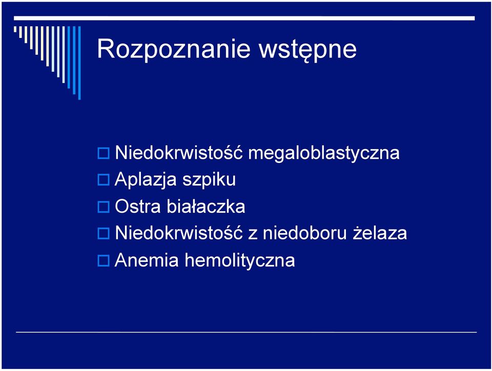 Aplazja szpiku Ostra białaczka