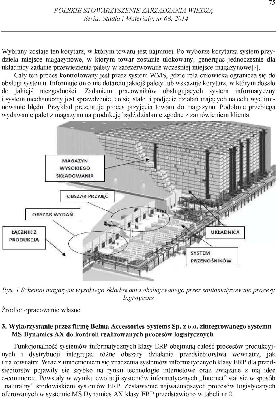 magazynowe[7]. Cały ten proces kontrolowany jest przez system WMS, gdzie rola człowieka ogranicza si do obsługi systemu.