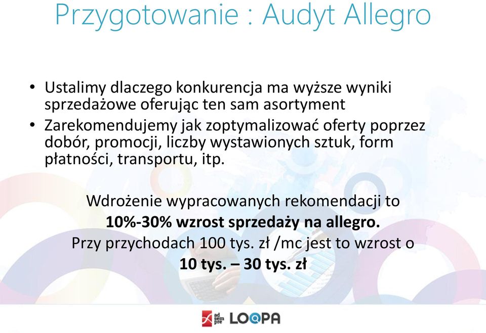 wystawionych sztuk, form płatności, transportu, itp.