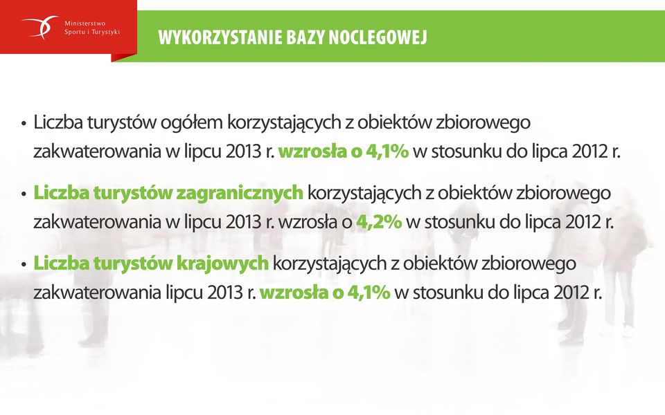 Liczba turystów zagranicznych korzystających z obiektów zbiorowego zakwaterowania w lipcu 2013 r.