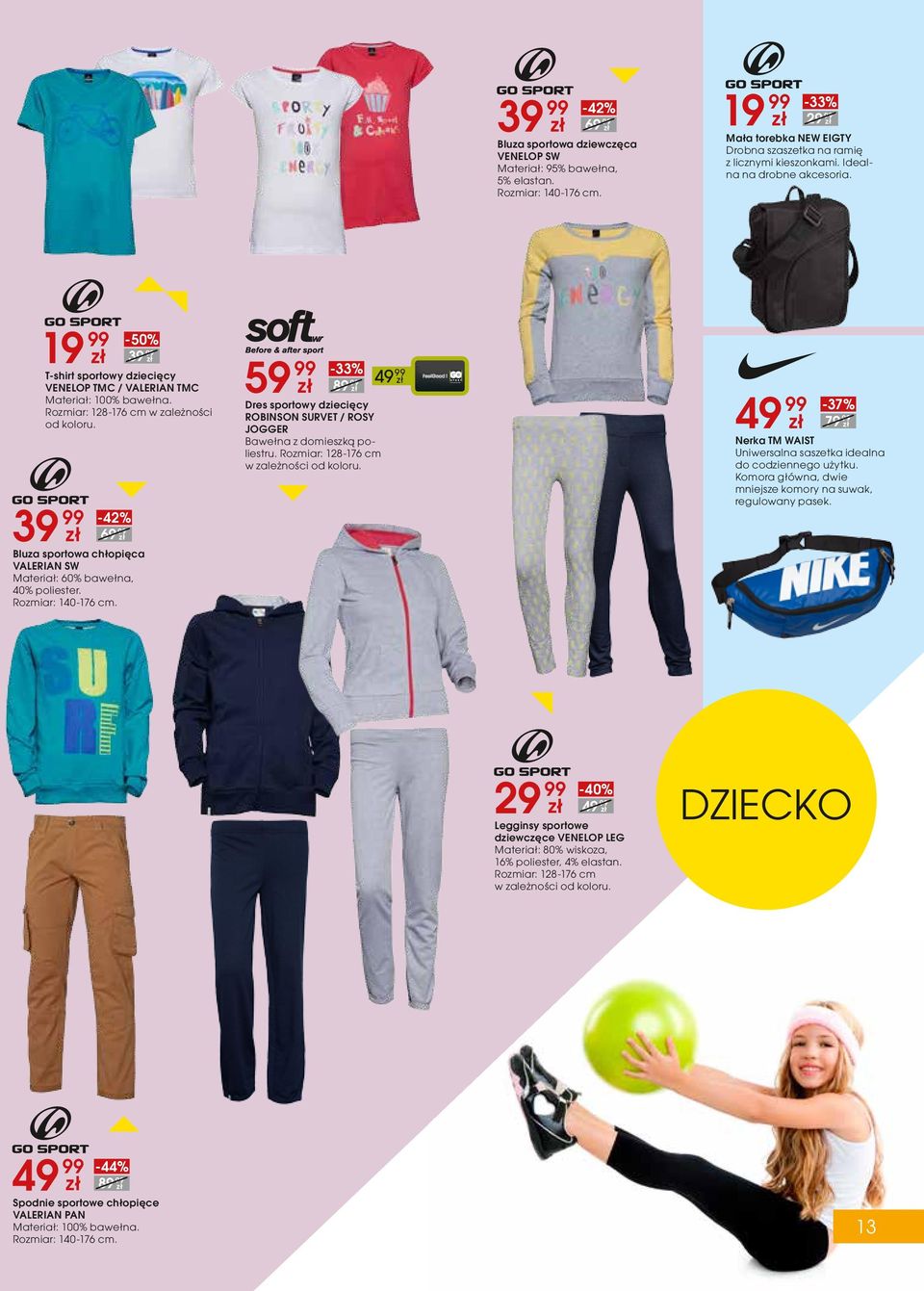 -50% -42% Bluza sportowa chłopięca VALERIAN SW Materiał: 60% bawełna, 40% poliester. Rozmiar: 140-176 cm.