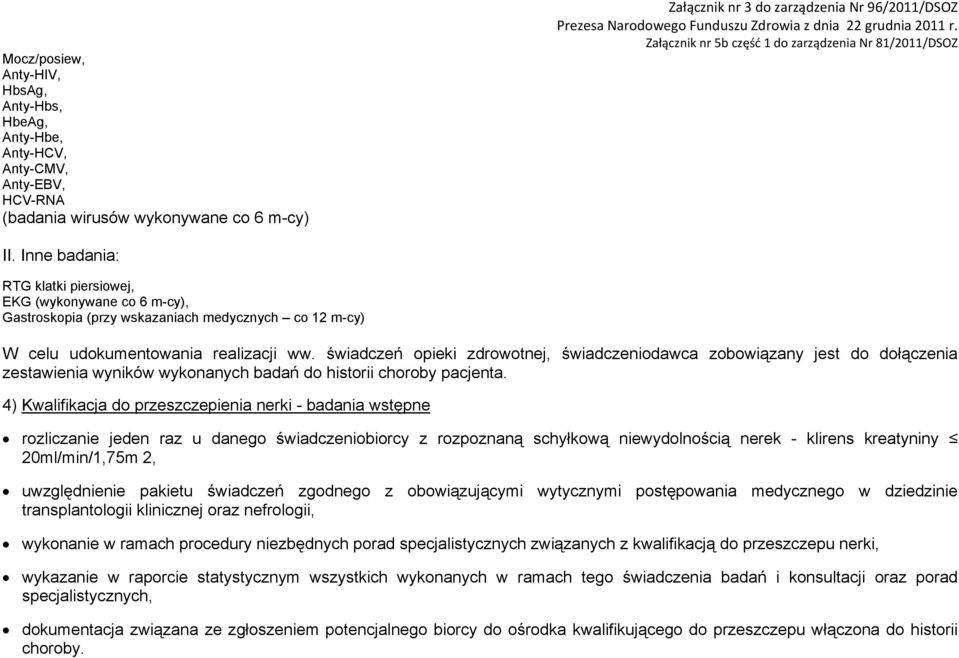 świadczeń opieki zdrowotnej, świadczeniodawca zobowiązany jest do dołączenia zestawienia wyników wykonanych badań do historii choroby pacjenta.