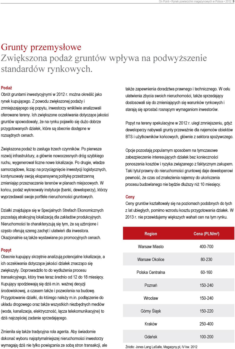 Ich zwiększone oczekiwania dotyczące jakości gruntów spowodowały, że na rynku pojawiło się dużo dobrze przygotowanych działek, które są obecnie dostępne w rozsądnych cenach.