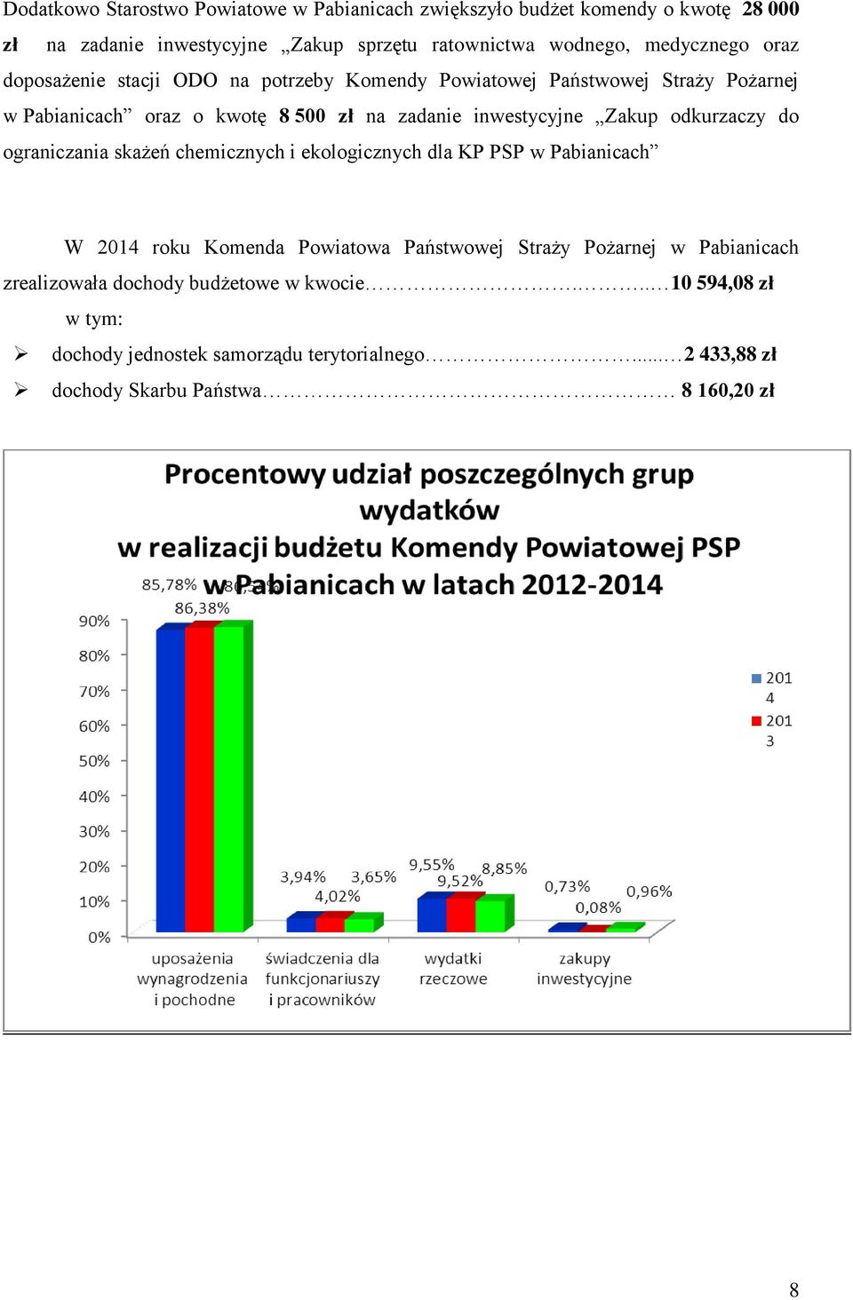 Zakup odkurzaczy do ograniczania skażeń chemicznych i ekologicznych dla KP PSP w Pabianicach W 2014 roku Komenda Powiatowa Państwowej Straży Pożarnej w