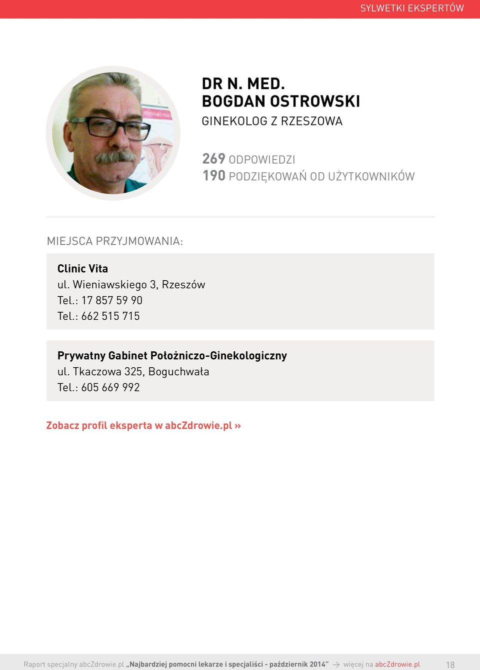 PRZYJMOWANIA: Clinic Vita ul. Wieniawskiego 3, Rzeszów Tel.