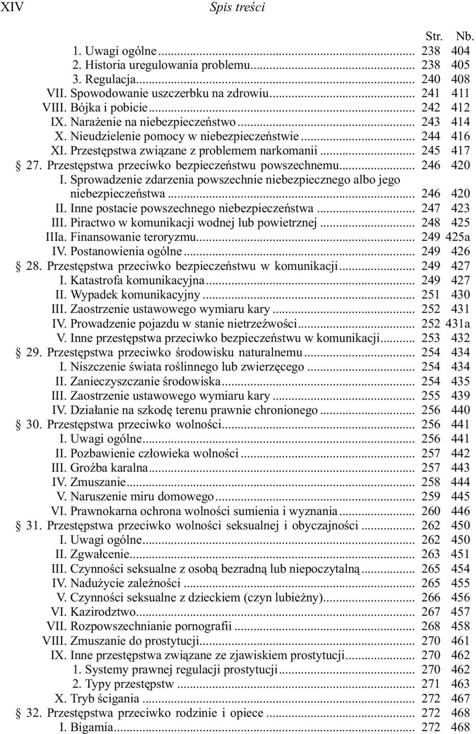 Przestêpstwa przeciwko bezpieczeñstwu powszechnemu... 246 420 I. Sprowadzenie zdarzenia powszechnie niebezpiecznego albo jego niebezpieczeñstwa... 246 420 II.